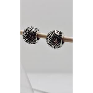 2 Authentic PANDORA Charms Tropicana Palm Leaf Bead Sterling Silver ALE 925
